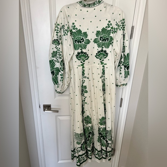 FARM Rio White and Green Floral Long Sleeve Dress - Picture 9 of 12